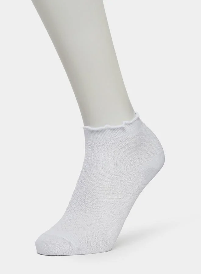 Styli Pack of 3 - Kids White Solid Ankle Socks